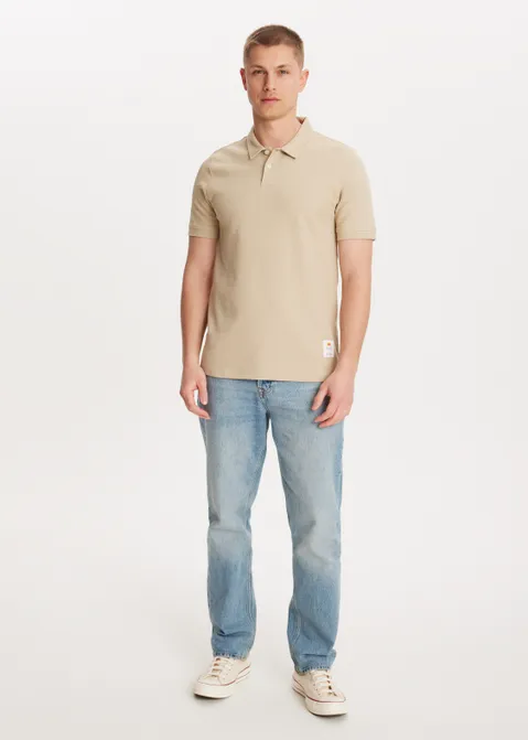 Polo met logo zand (ZAND)