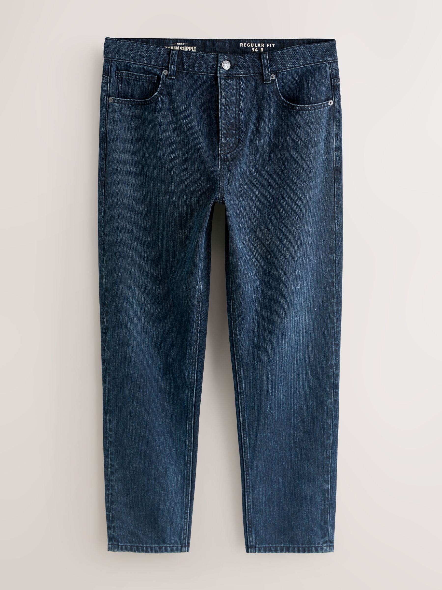 Inktblauw - Textured Denim Jeans