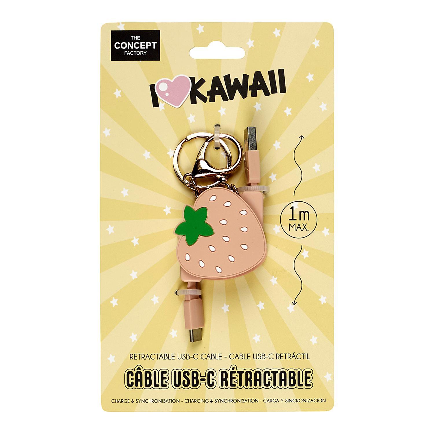 CABLE TYPE C RETRACTABLE ARC EN CIEL KAWAII