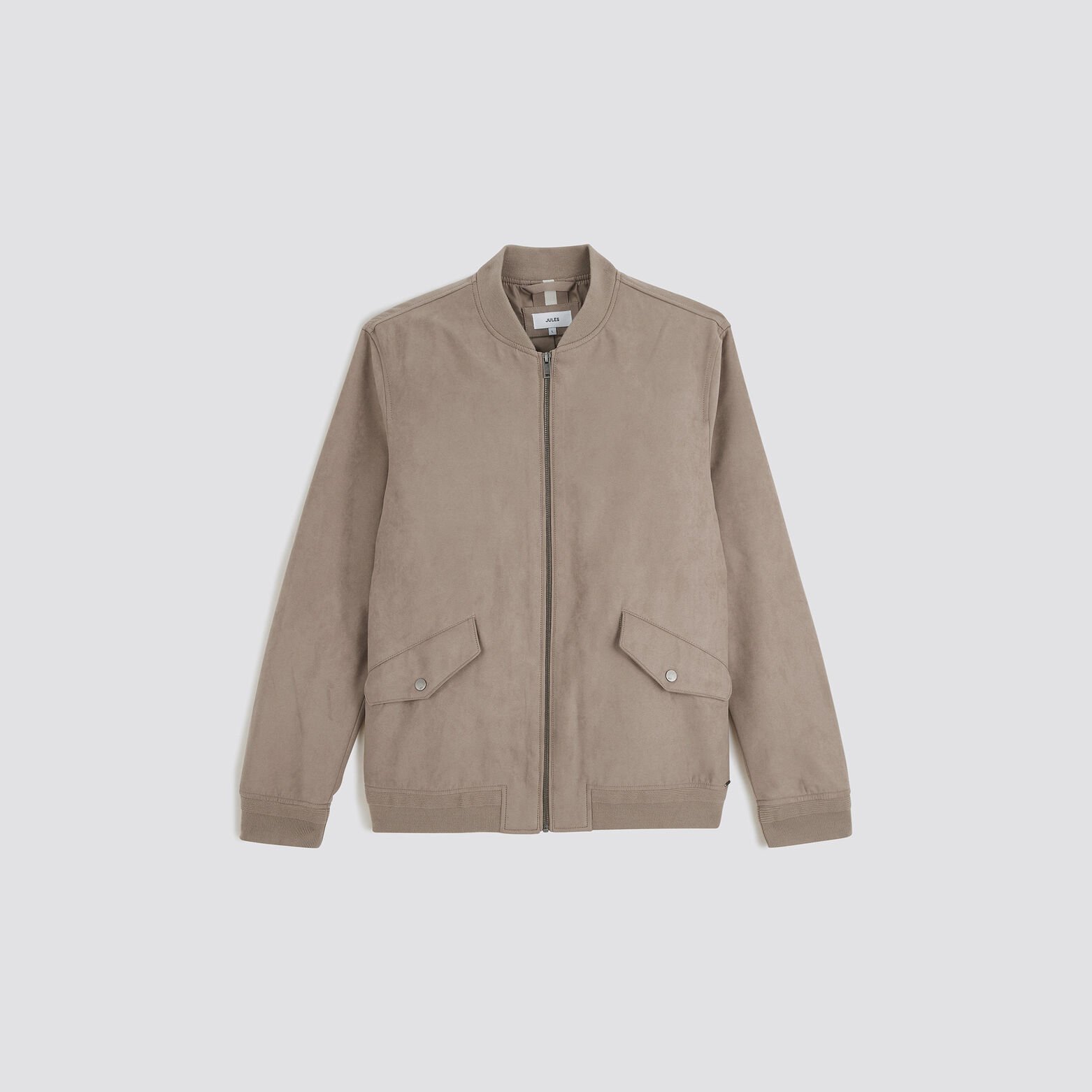 Blouson zippé aspect velours Beige