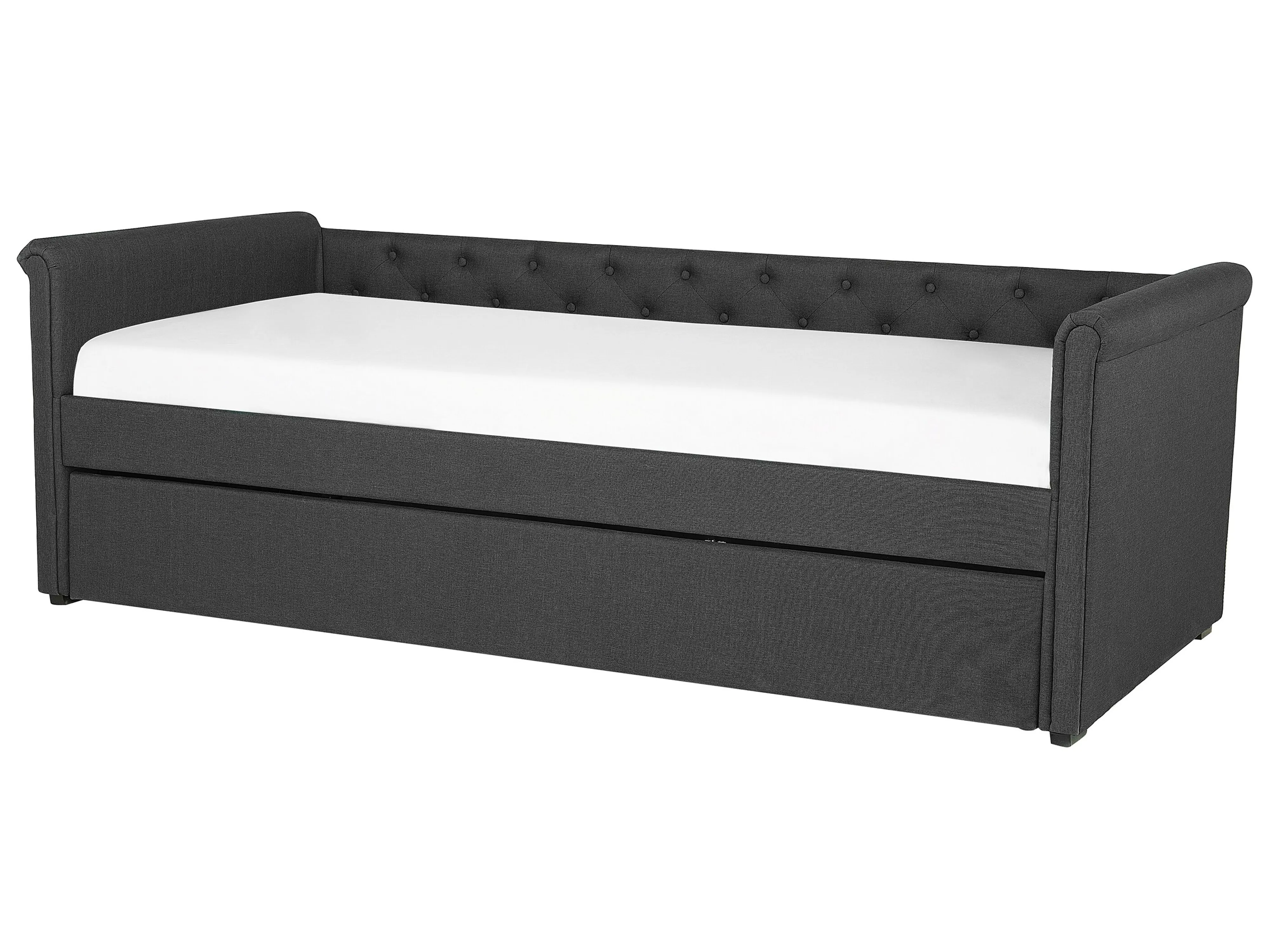 Onderschuifbed Stof LIBOURNE 80 x 200 cm Donkergrijs