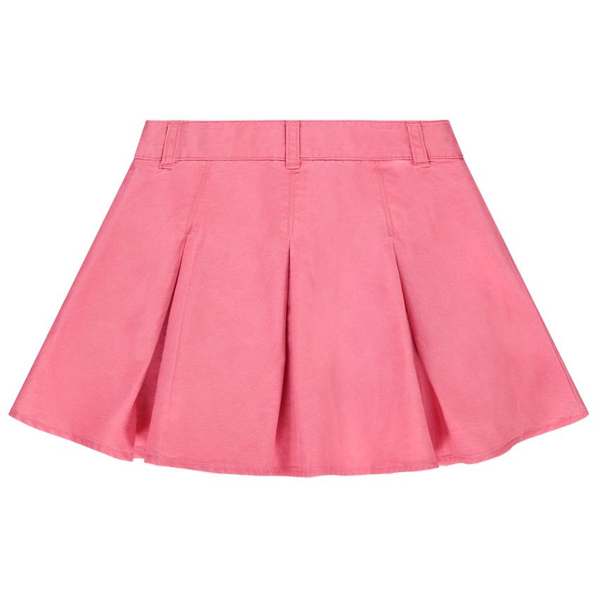 Jupe courte effet plissé en popeline pour fille - Multicolore