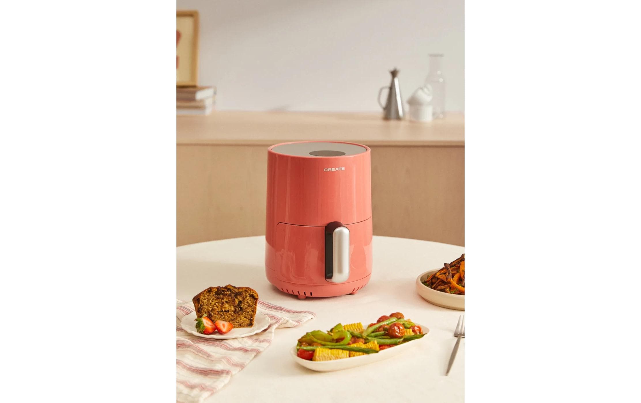 Heissluft-Fritteuse Air Fryer Terrakotta 1.5 lKompakter Air Fryer für fettarmes Frittieren und Backen
