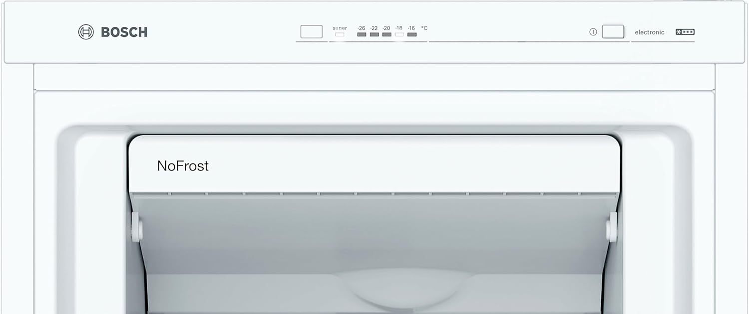 Bosch GSN33VWEP, Serie 4, Freistehender Gefrierschrank, 176 x 60 cm, 225 L Gefrieren, NoFrost, BigBox Schublade für großes Gefriergut, Flexibler Gefrierraum, Multi Airflow - gleichmäßige Kühlung, Weiß