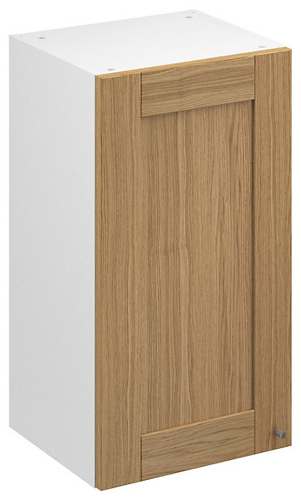 Meuble haut de cuisine avec 1 porte GoodHome Verbena chêne massif L. 40 x H. 72 cm