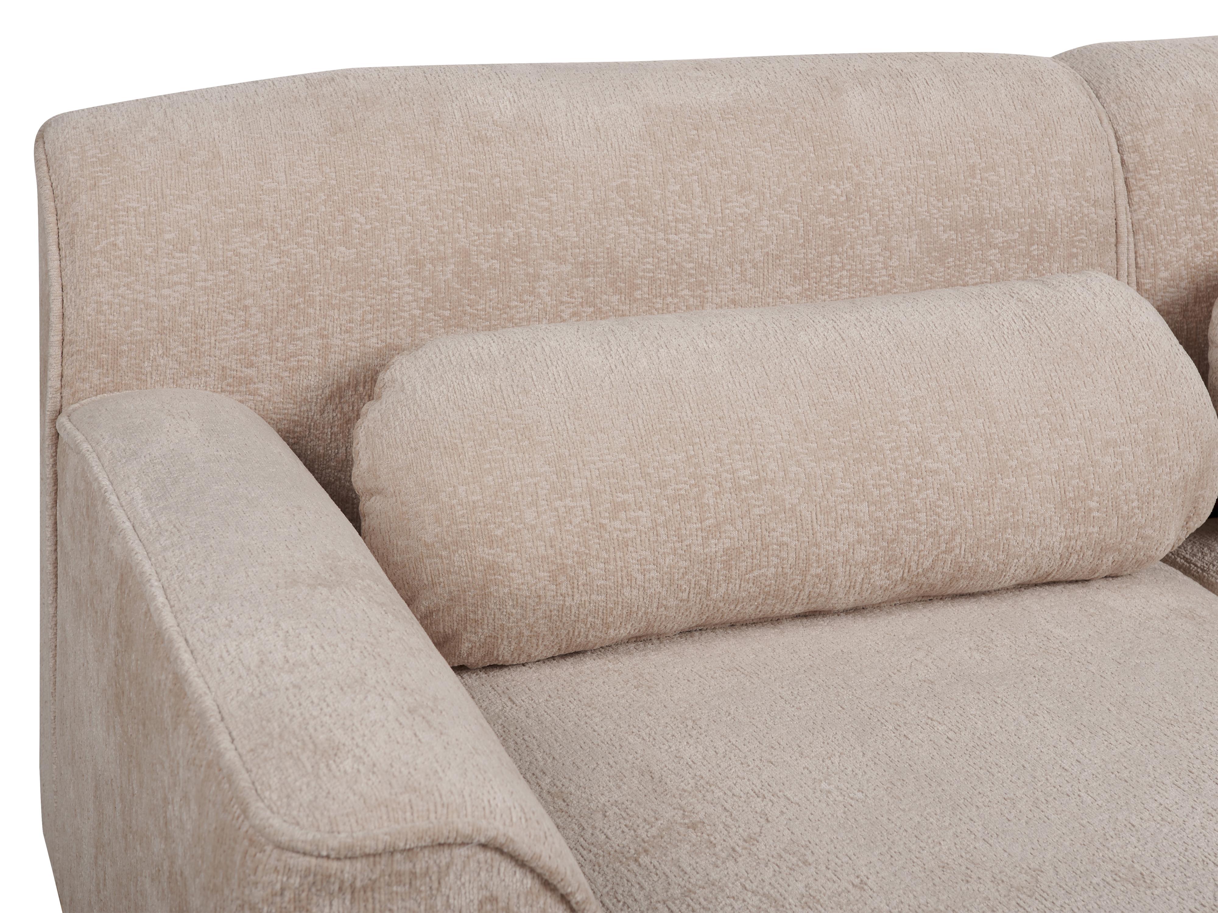 Hoekbank 3-zits SIMOS Chenille Beige rechtszijdig