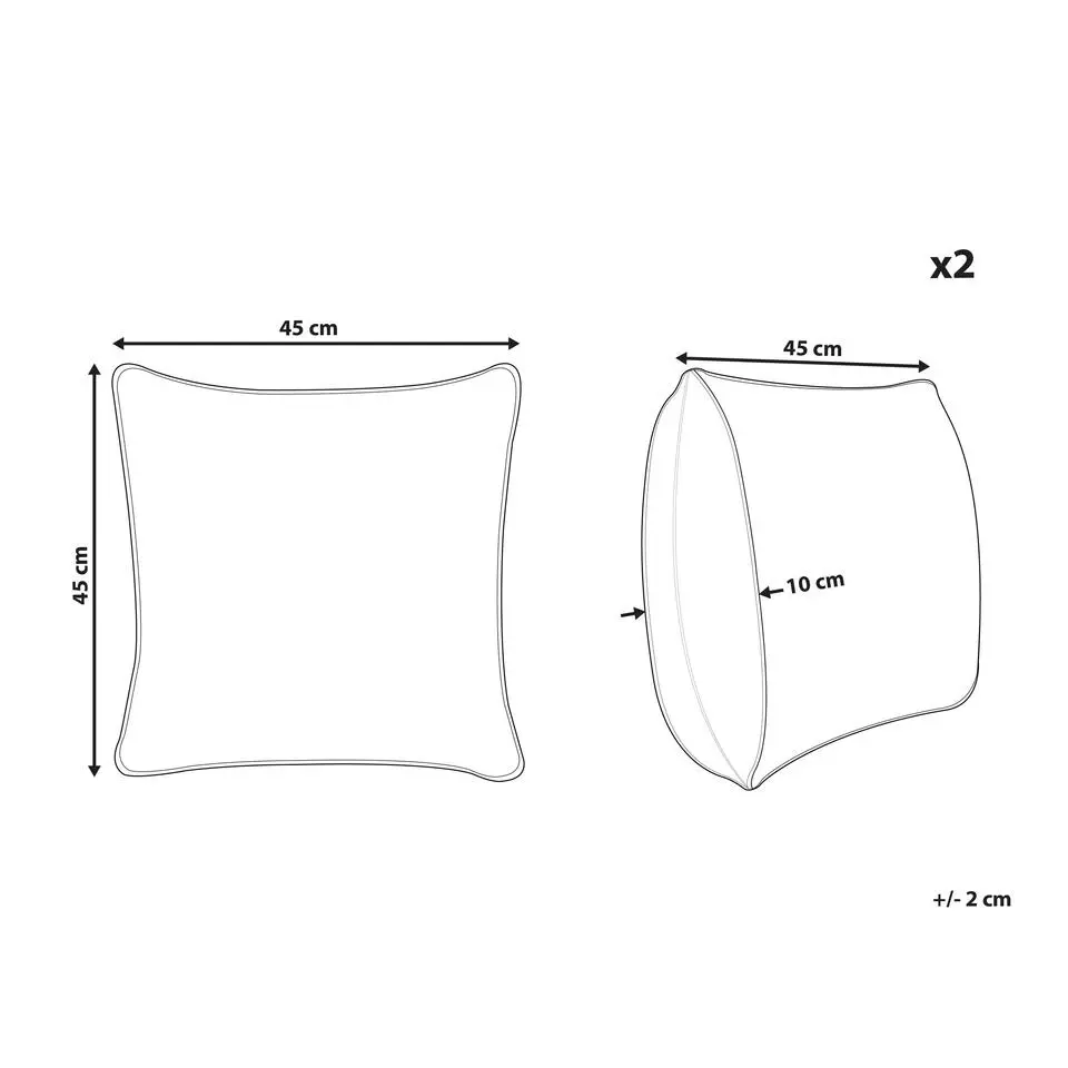 VALSORDA - Tuinkussen set van 2 - Grijs - 45 x 45 cm - Polyester