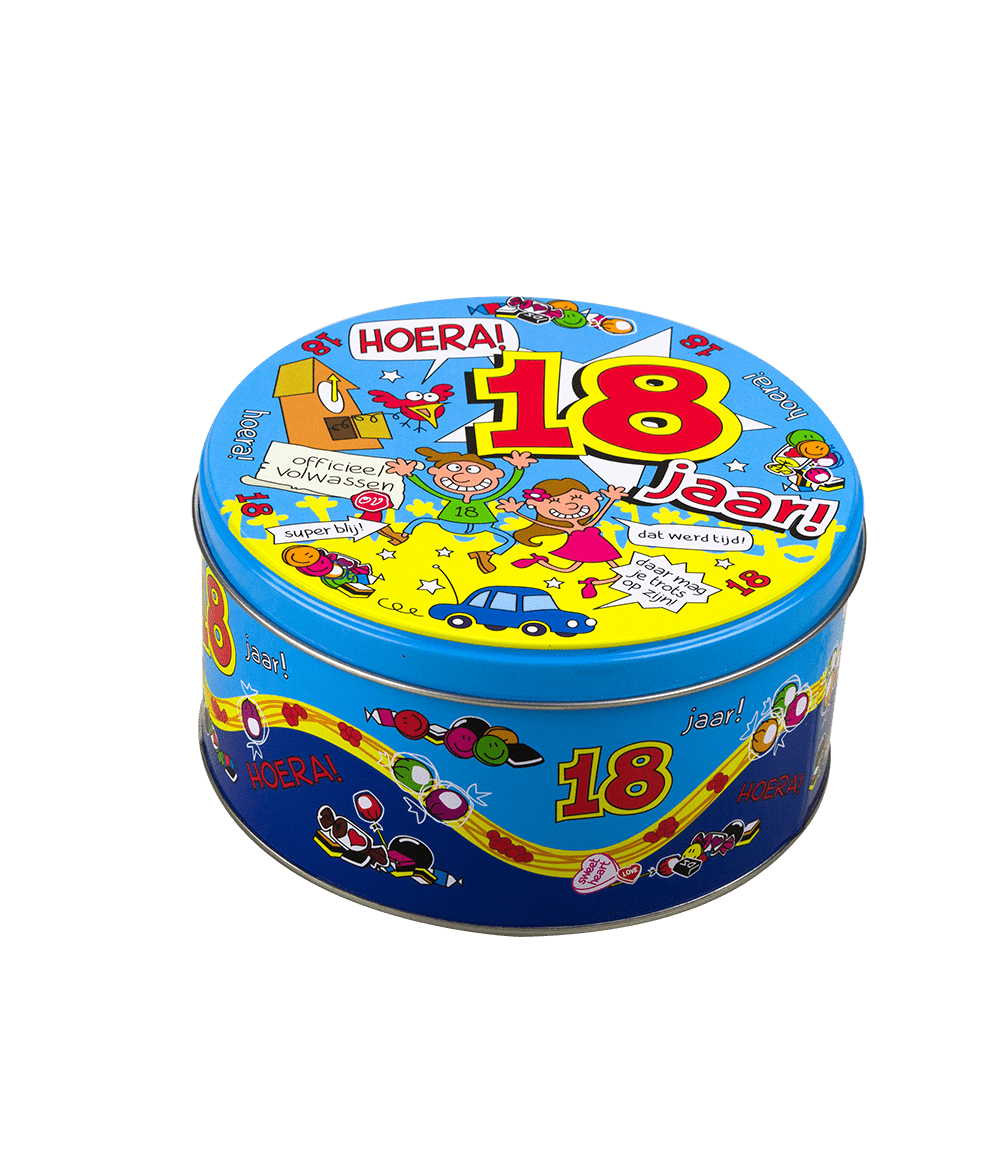Snoeptrommel 18 Jaar 14cm