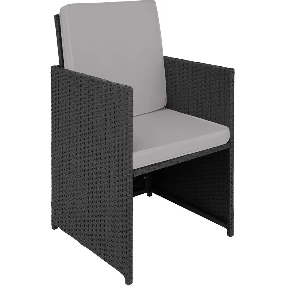 tectake Wicker tuinset Palermo 2 2 1 - Zwart / Grijs