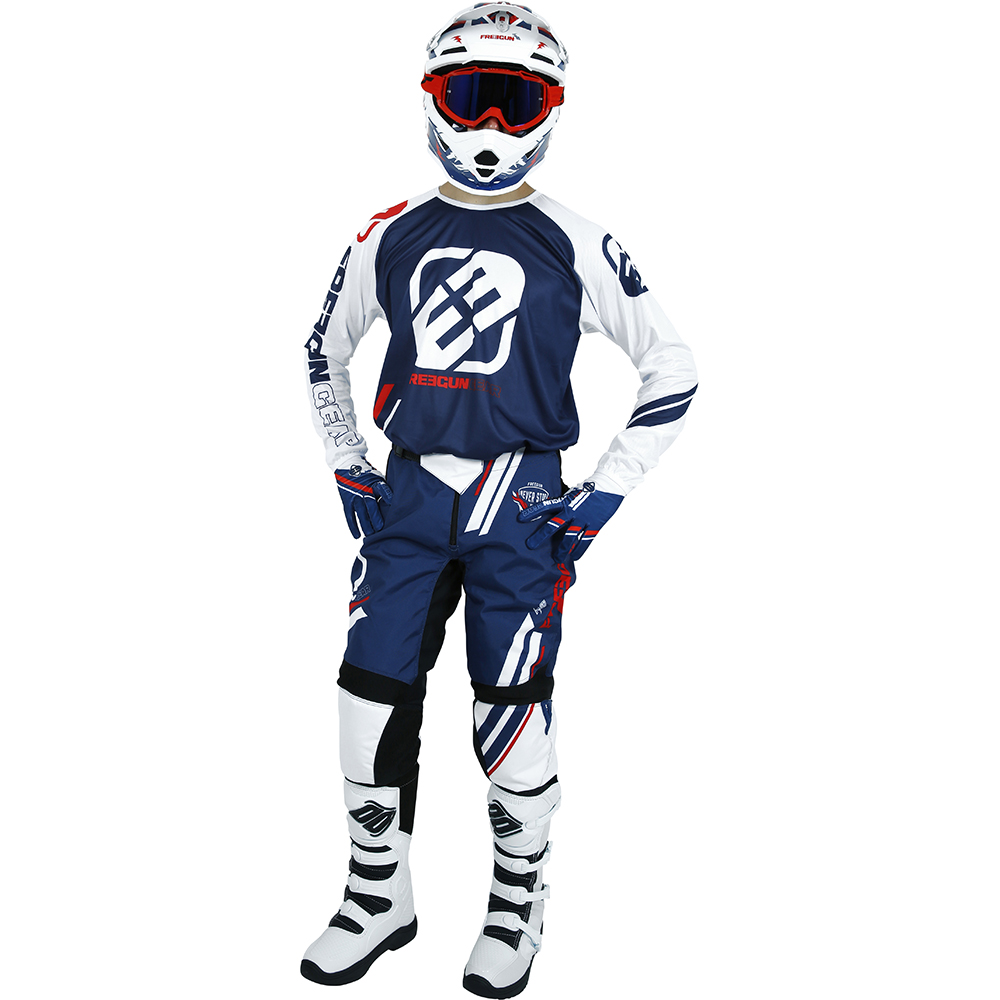 Freegun - Pantalon Devo College Bleu / Blanc / Rouge