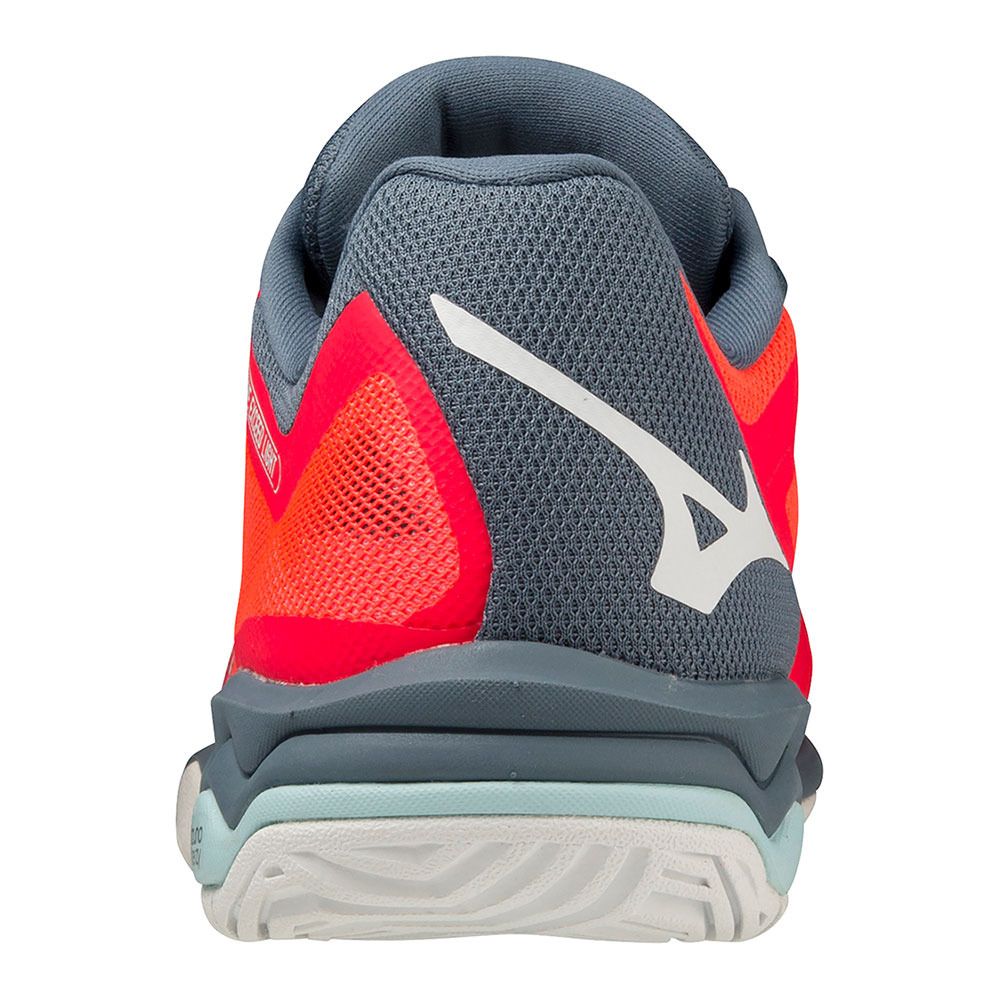Mizuno WAVE EXCEED LIGHT - Chaussures tennis Femme fiery coral 2/white/china blue