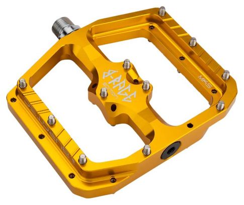 Paires de Pédales Plates Burgtec Penthouse Flat MK5 B-Rage Edition Pedals - Bullion Gold / Or