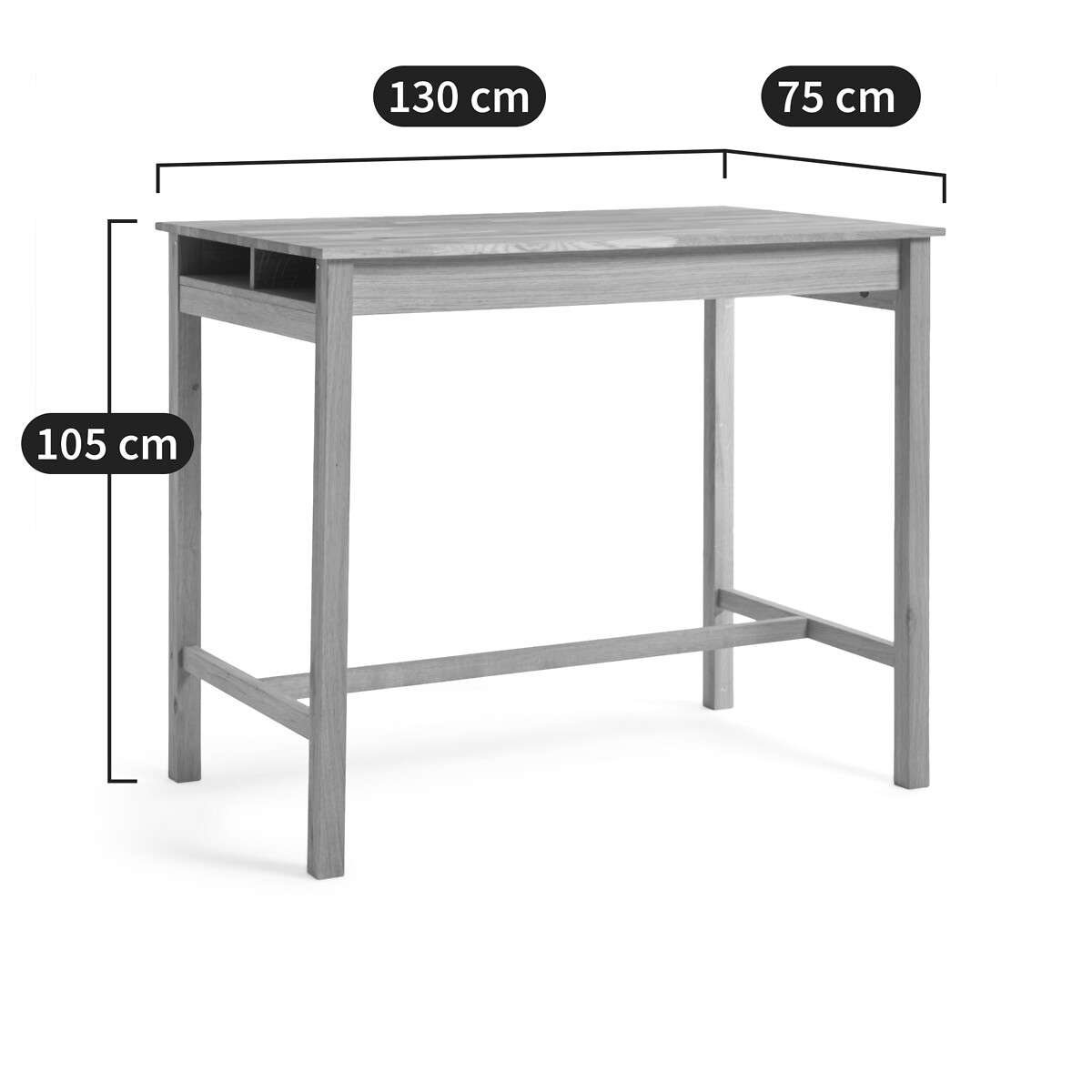 LA REDOUTE INTERIEURS<br>Mesa alta de carvalho para 4 pessoas, Adelita