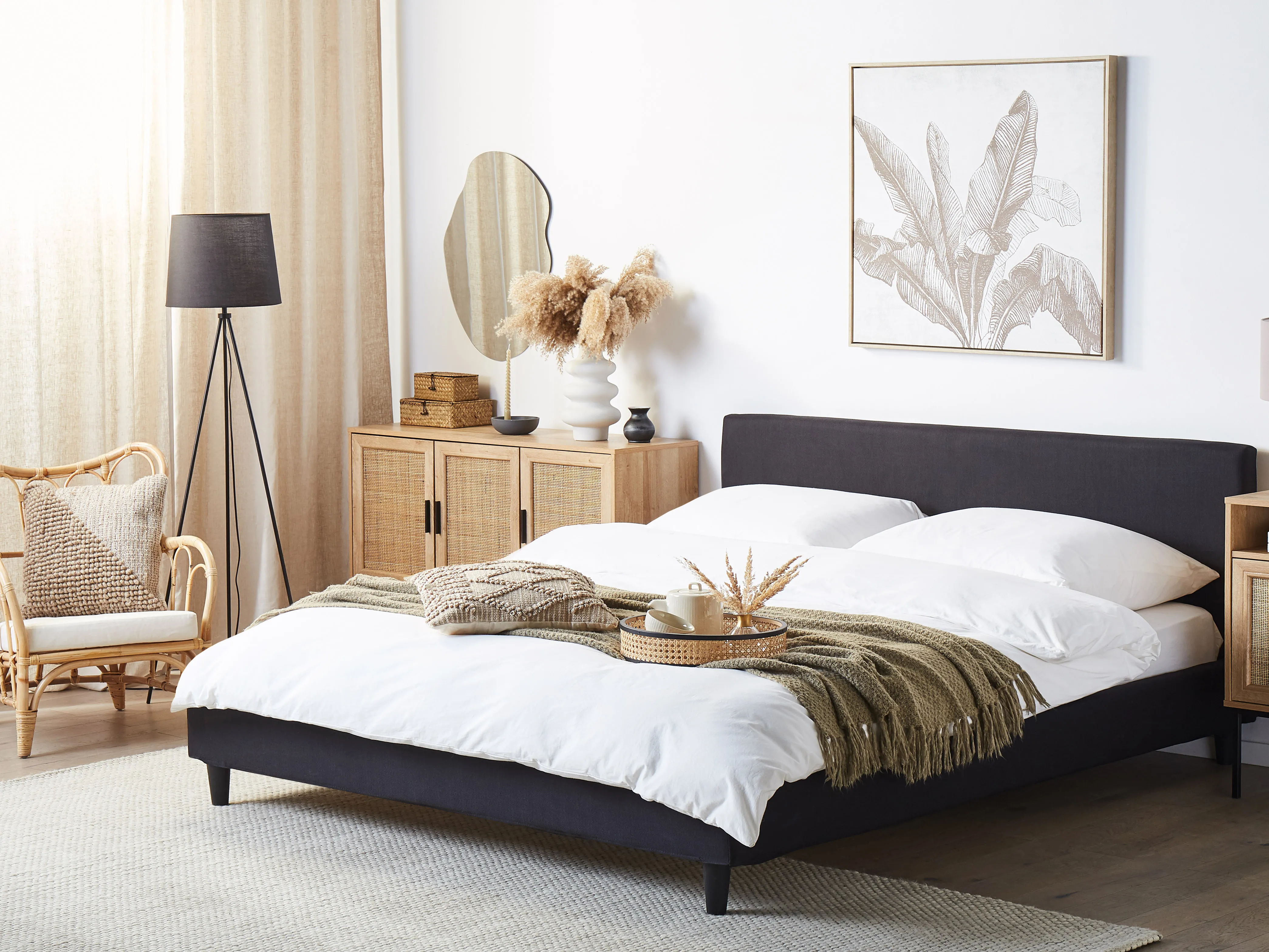 Bed Stof FITOU 180 x 200 cm Zwart