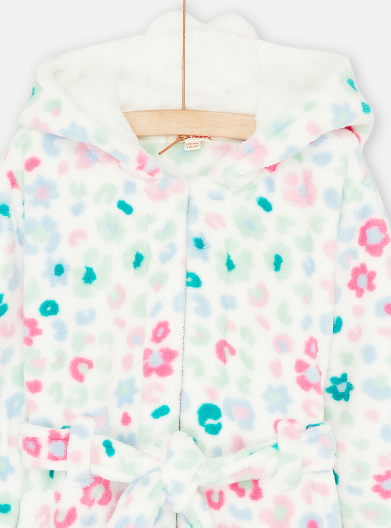 Robe de chambre écrue à imprimé fleuri fille