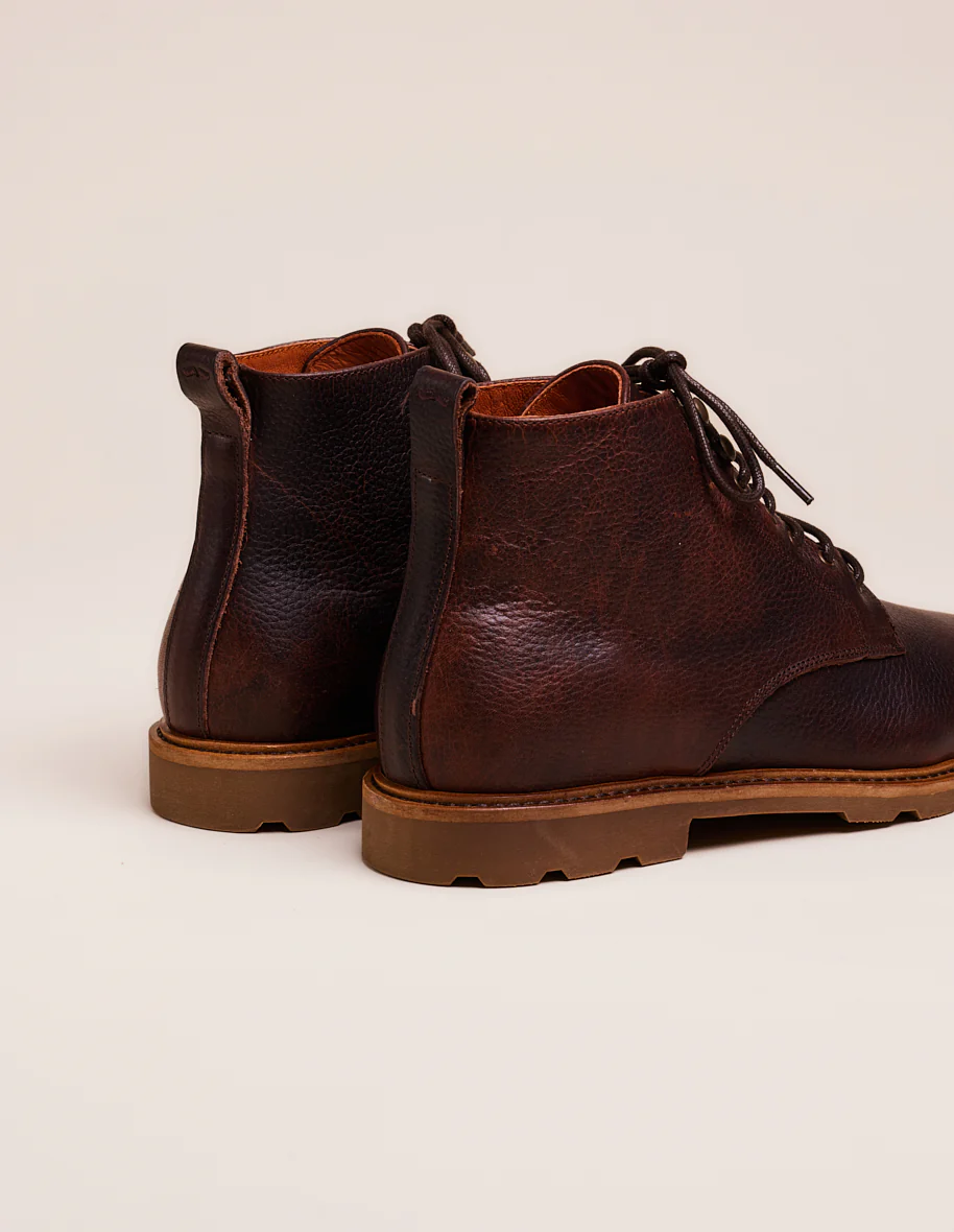 Bottines Eugène - Cuir pull-up grainé marron
