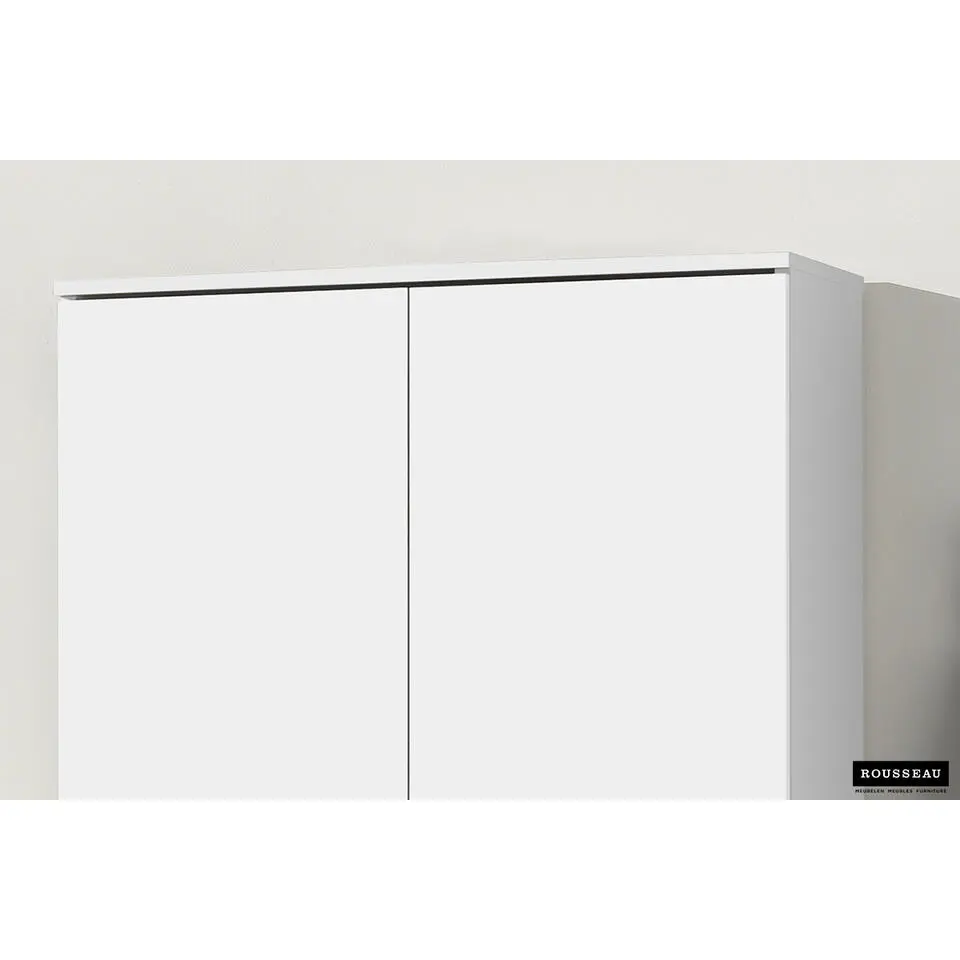 Opbergkast Ray 80cm met 2 deuren en 4 legplanken - wit