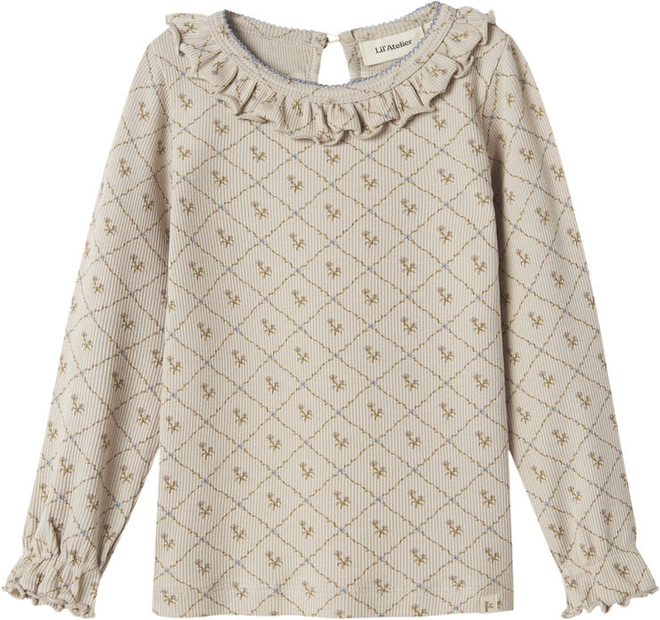 Lil' Atelier NMFGAGO KUG LS SLIM TOP LIL Gray morn