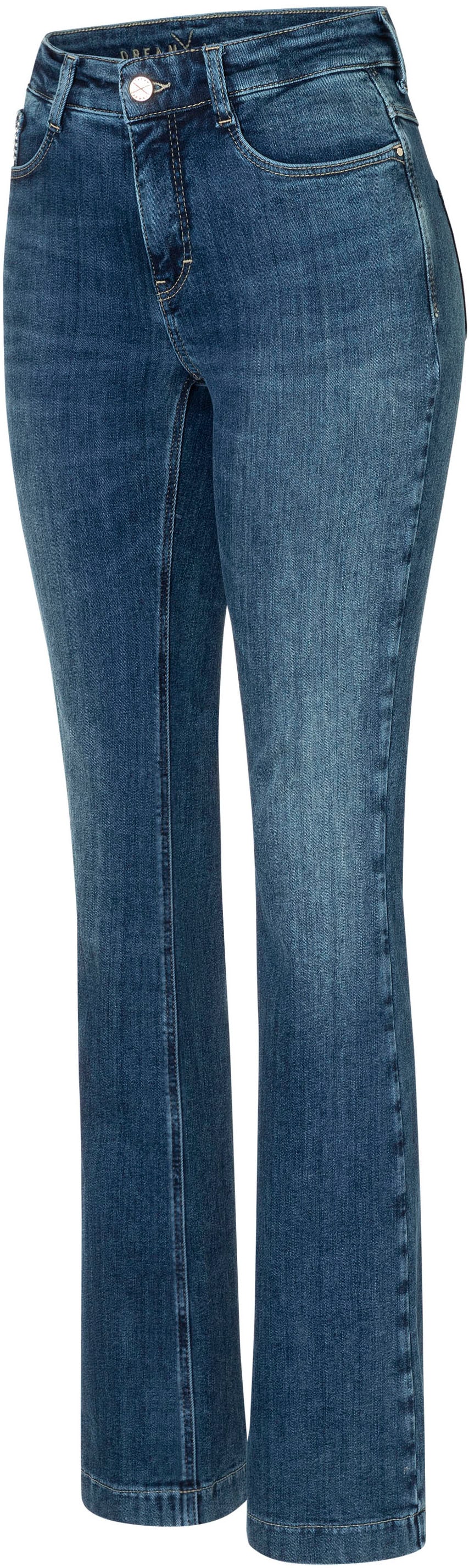 MAC Bootcut-Jeans »DREAM BOOT«, Figurformender Shaping-Effekt, Glitzerdetails an Vordertasche