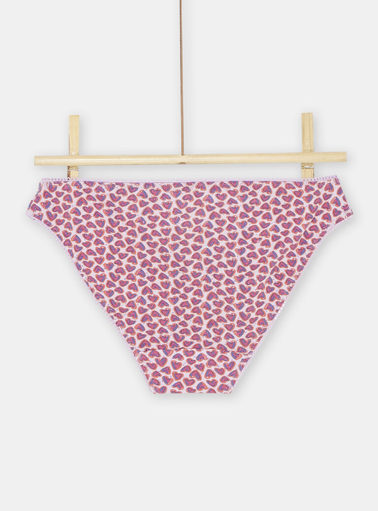 Lot de 5 culottes à imprimé coeurs fille