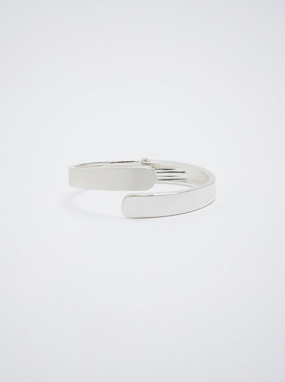 Pulseira rígida prateada - Prata