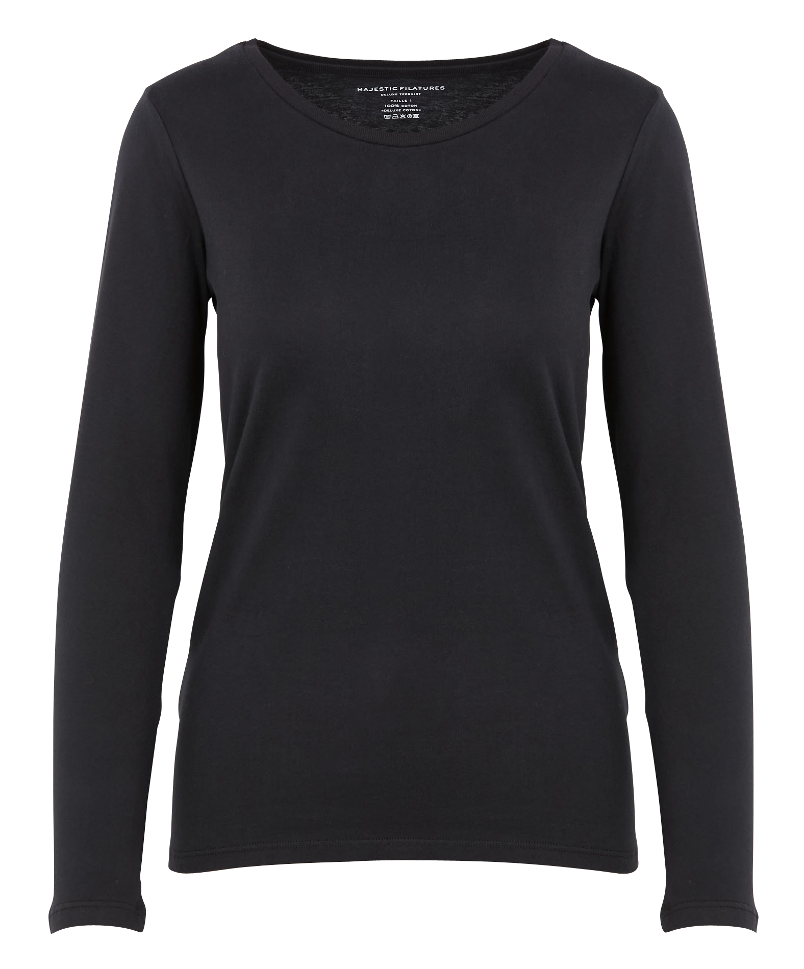 Tee-shirt col rond ajustée en coton | Noir