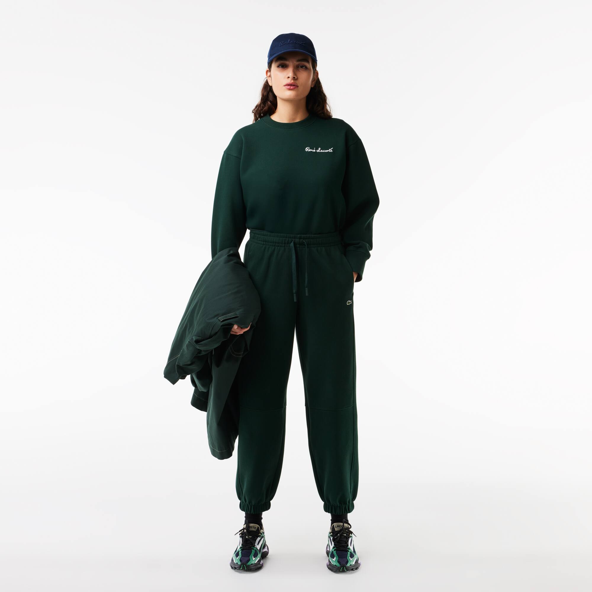 Sweatshirt Jogger oversize fit en double-face Sweatshirts - Vert - Lacoste - Femme