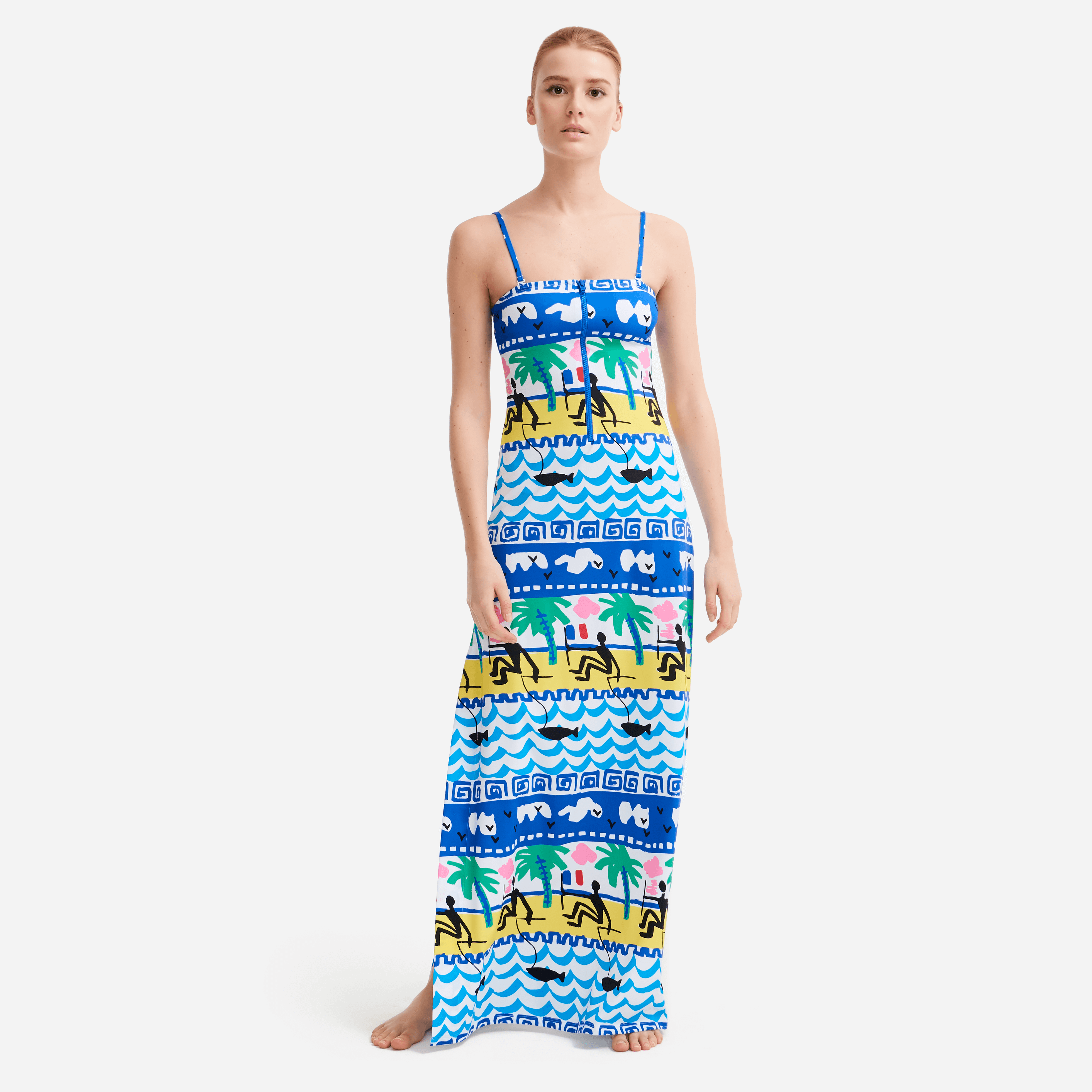 Robe longue bustier femme La Mer - Vilebrequin x JCC+ - Edition limitée | Site Vilebrequin | CSYH9K21
