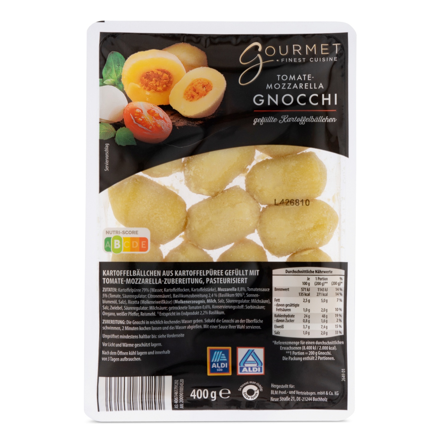 GOURMET Gefüllte Gnocchi, Tomaten und Mozzarella 400 g