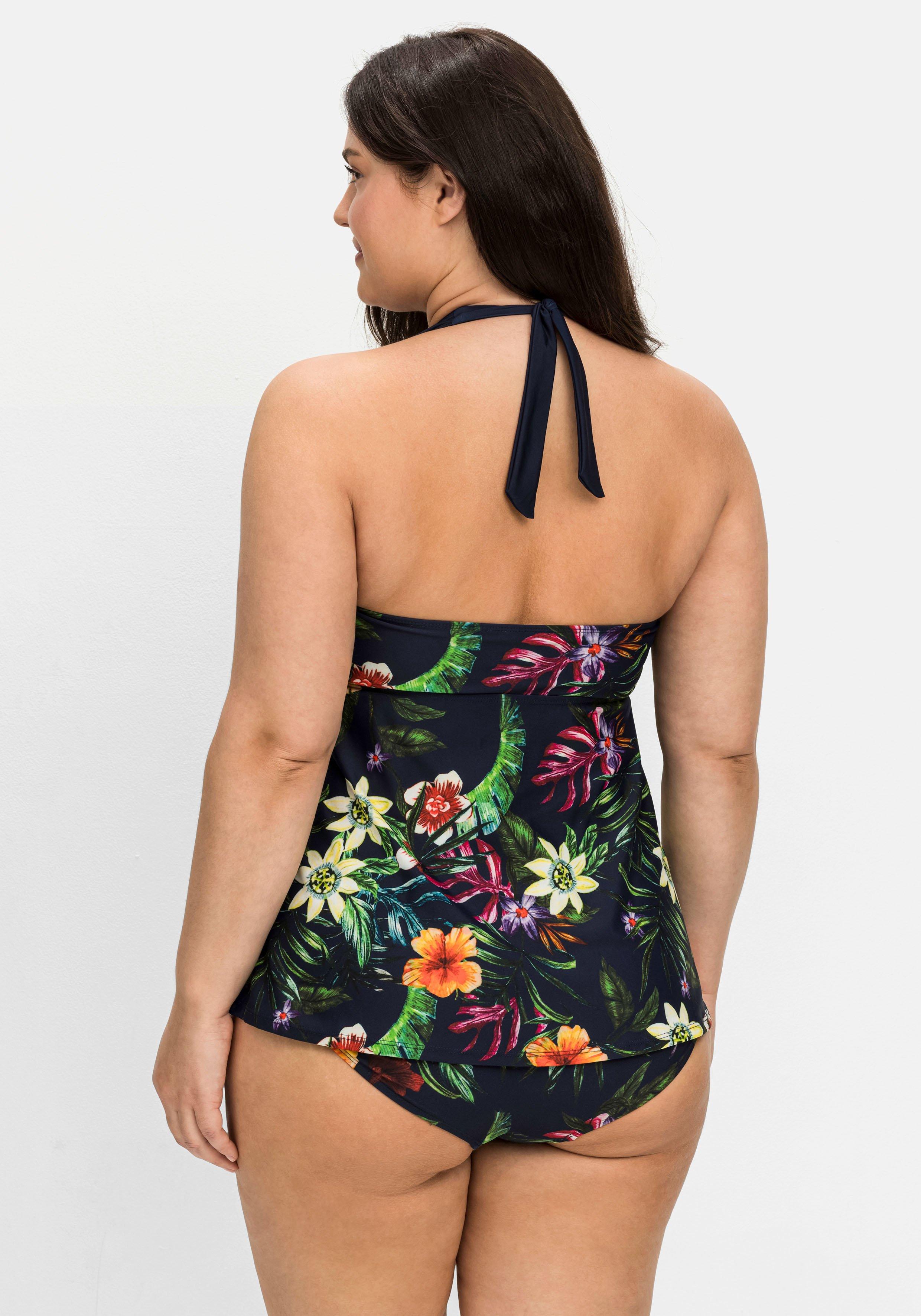 Tankini-Top mit  Blumenprint und Neckholderträgern