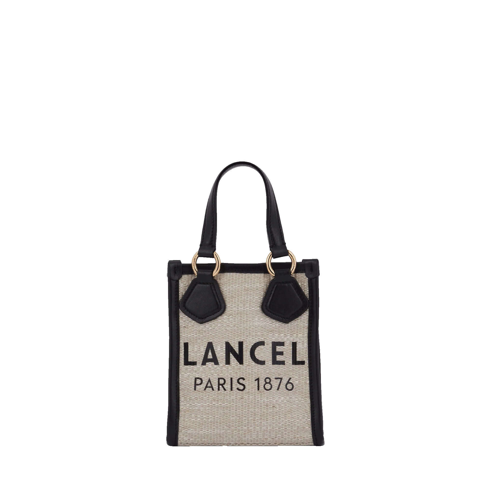 Mini cabas vertical Summer tote-Naturel/noir