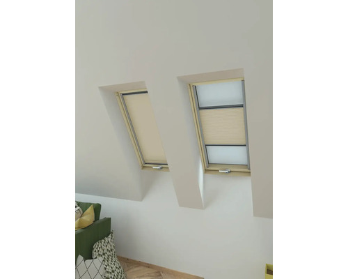 Honingraat plisségordijn FAKRO beige handmatig 55x78 cm (01)