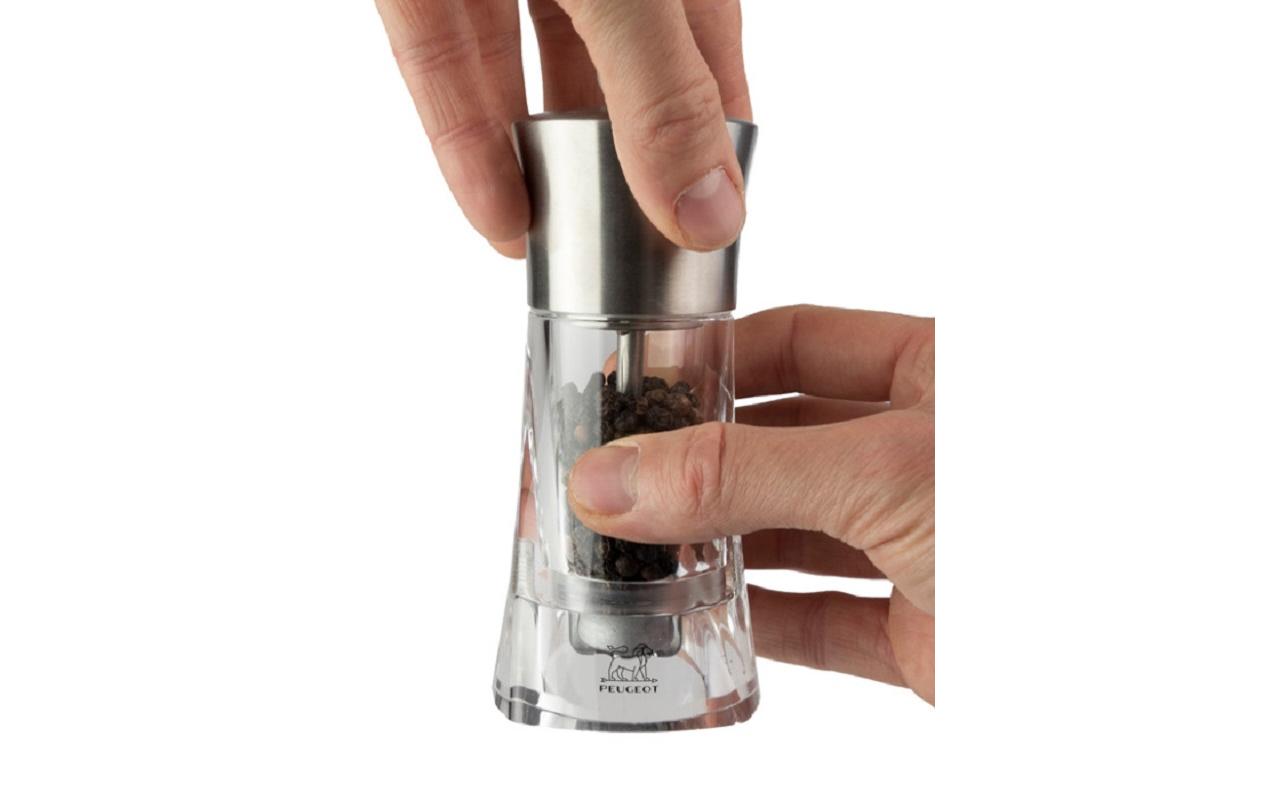 Pfeffermühle Quessant 14 cm, TransparentGewürzmühle für Pfeffer