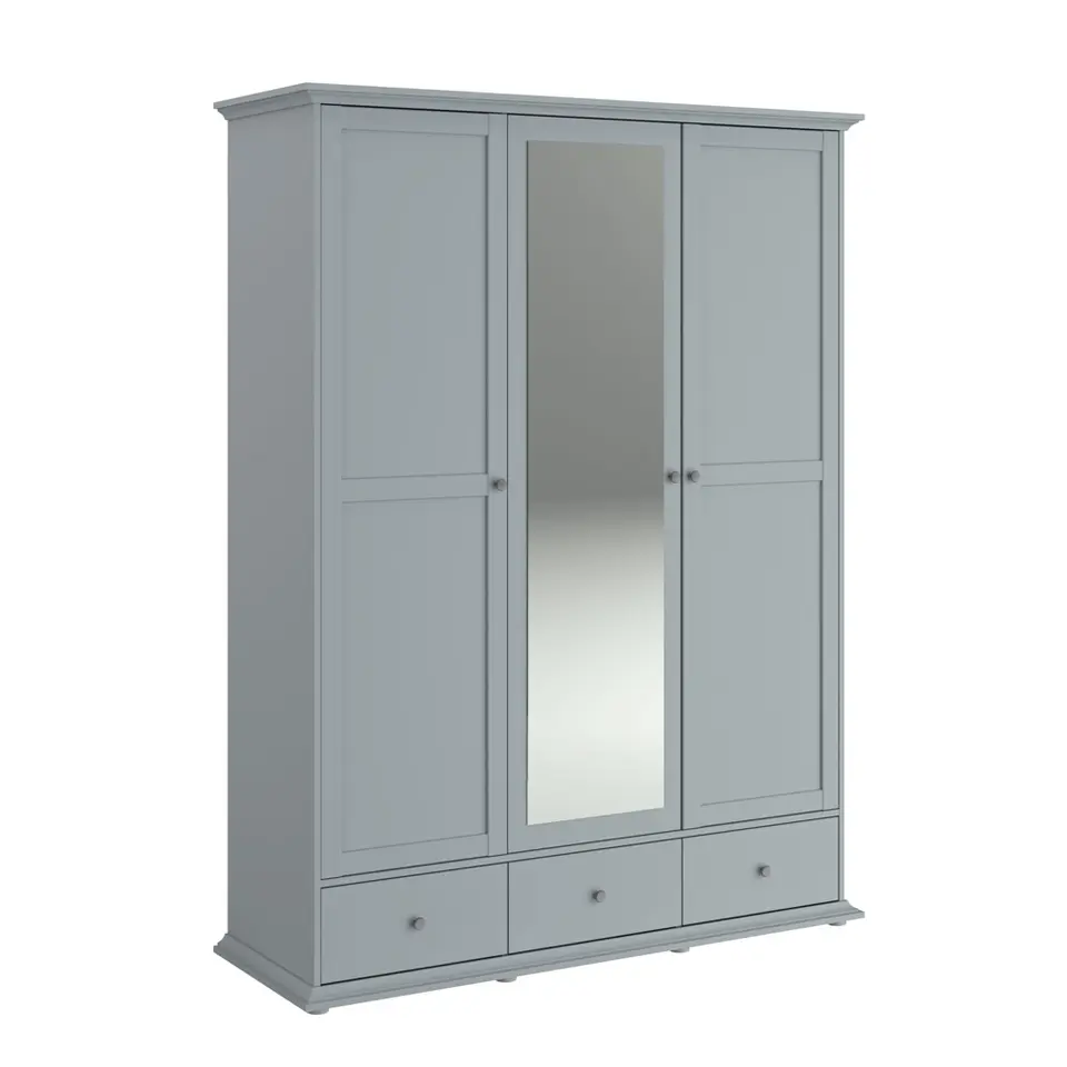 Kledingkast Margaux - grijs - 202x152x53 cm