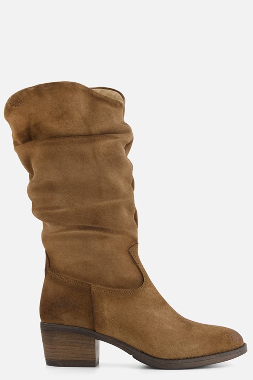 Aqa Hoge plooi laarzen taupe Suede