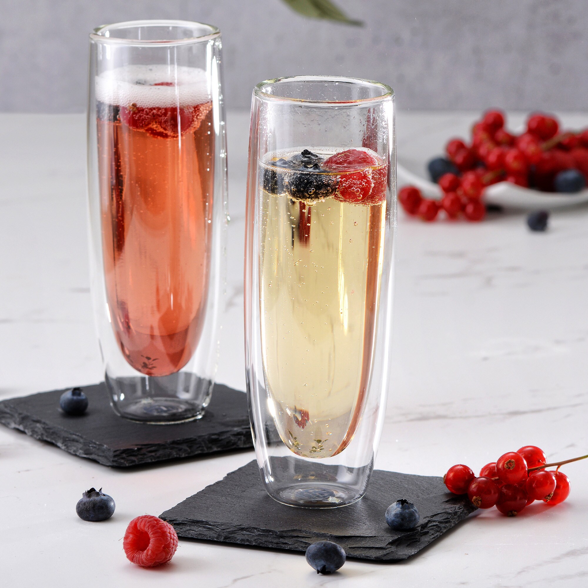 GRÄWE Doppelwandige Thermogläser, 2er-Set, Champagner