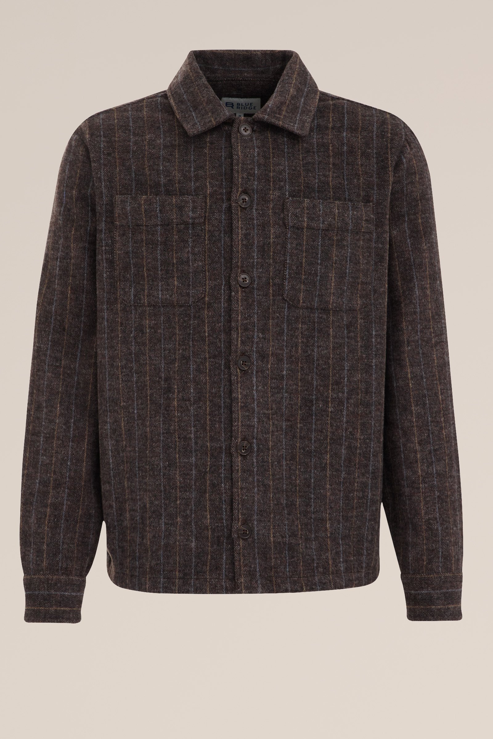 geweven overshirt met herringbone patroon Blue Ridge Donkergrijs