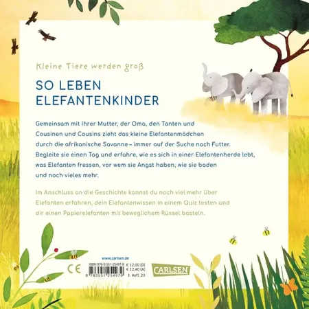 Carlsen Verlag Kleine Tiere werden groß - Der Elefant