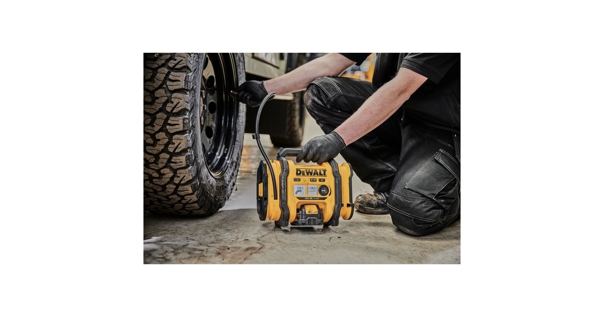DEWALT18V XR Compacte Luchtpomp DCC018N-XJ  (Geel/zwart, Accu en oplader niet inbegrepen)