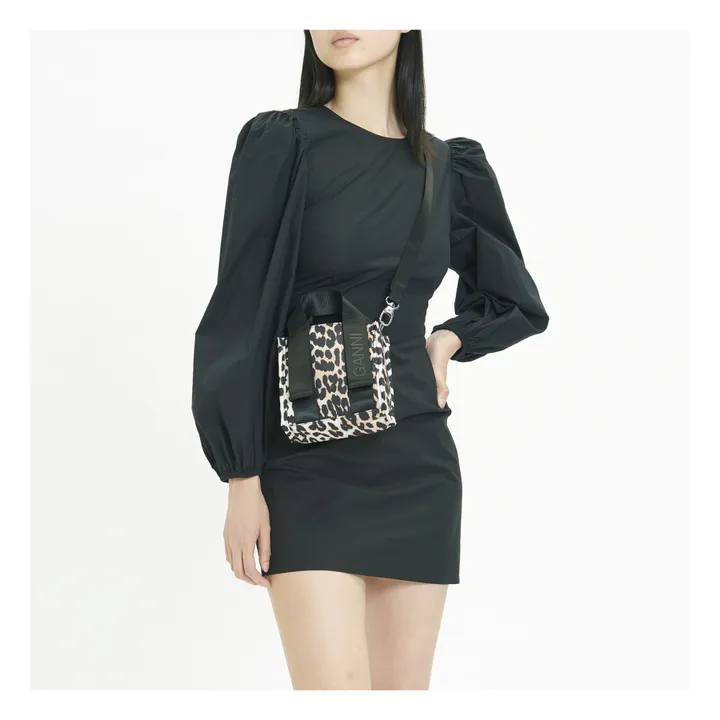Ganni Robe Dos Nu Popeline de Coton Bio | Noir