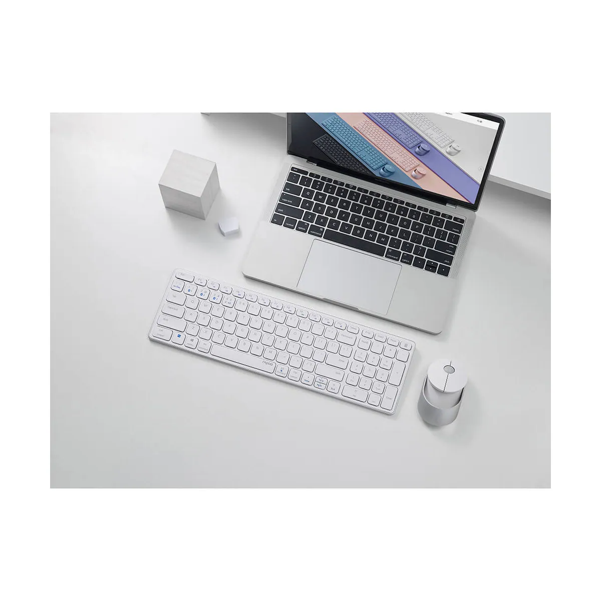 RAPOO Tastatur/Musesett 9750M Multi-Mode Trådløst Hvit