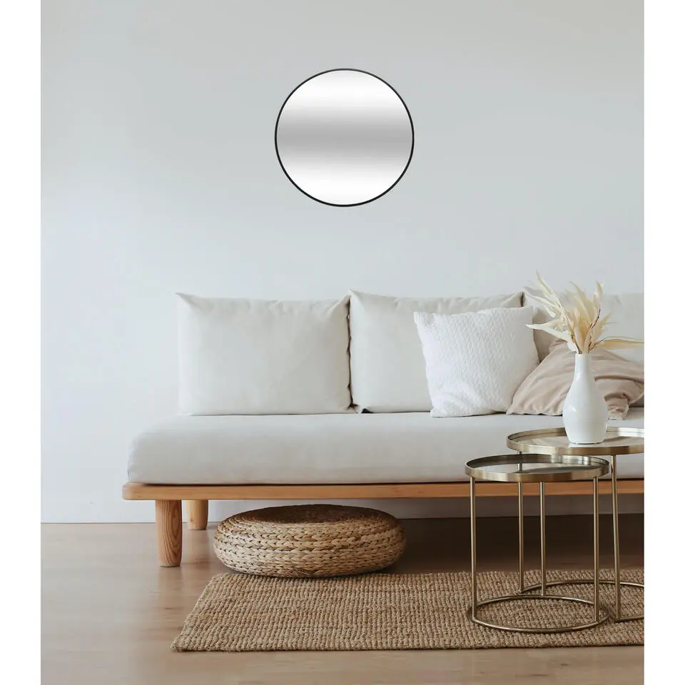 Atmosphera Spiegel/wandspiegel - rond - 38 cm - metaal/glas