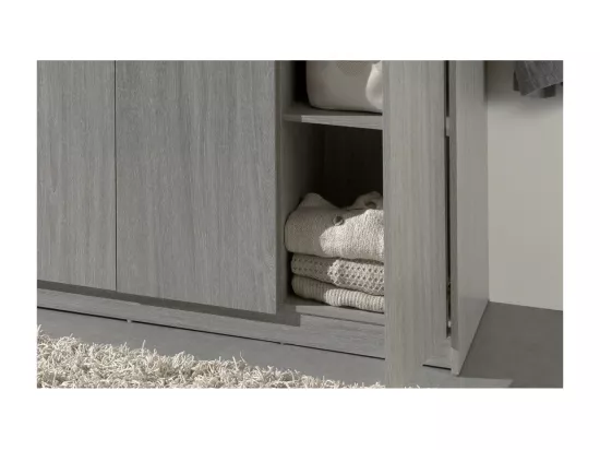 Armoire 3 portes coloris chêne collection REY. Garde Robe idéal pour votre entrée ou votre buanderie