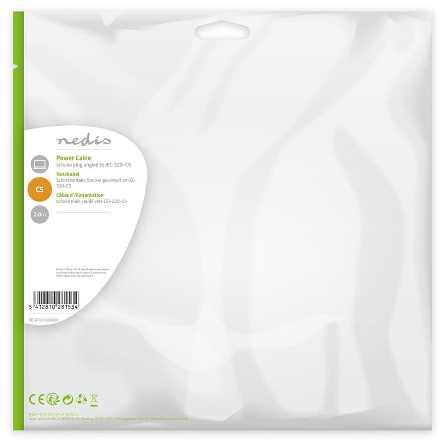 NEDIS Câble d'alimentation pour PC, moniteur et onduleur blanc - 3 mètres