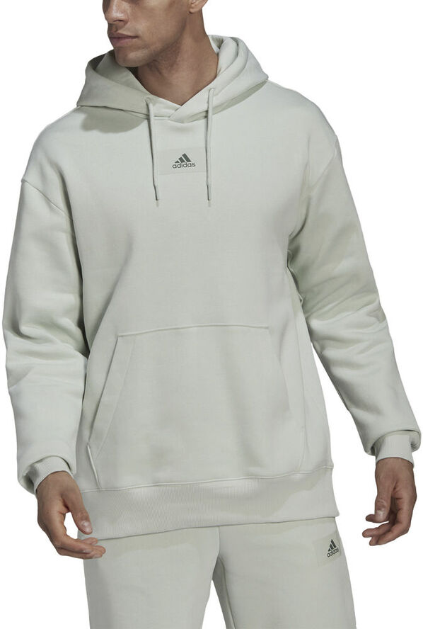 adidas Essentials FeelVivid Cotton Fleece Drop Shoulder hættetrøje Hvid