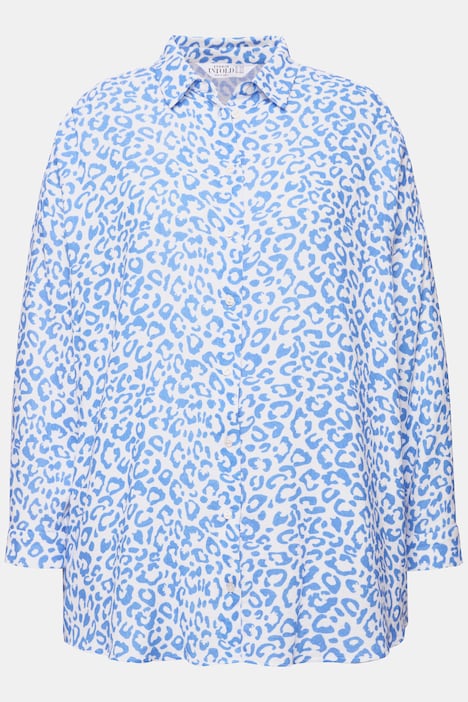 Bluse, oversized, Musselin, Color-Leo
