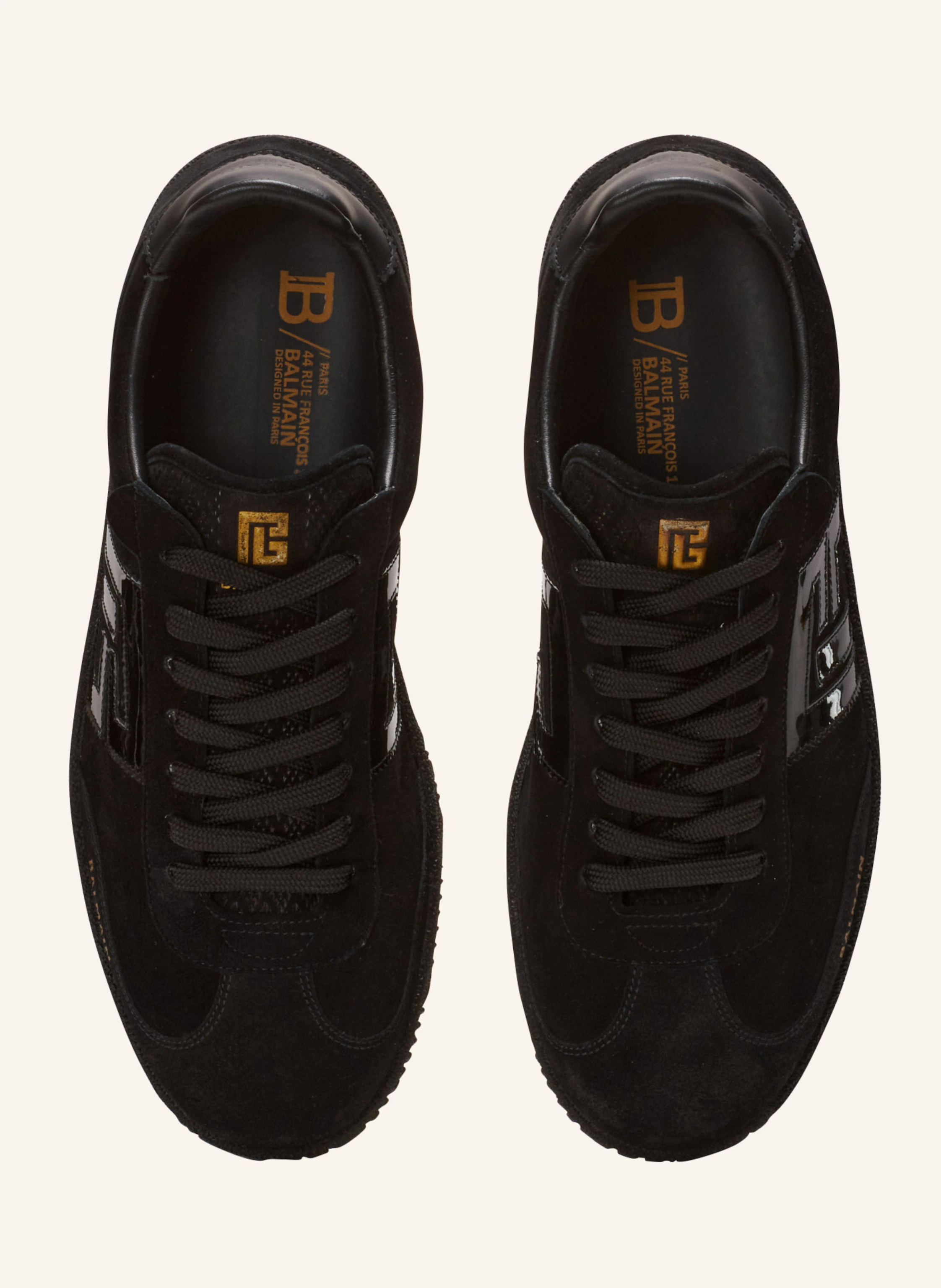 BALMAIN Sneakers Balmain Swan aus Wildleder und Lackleder
