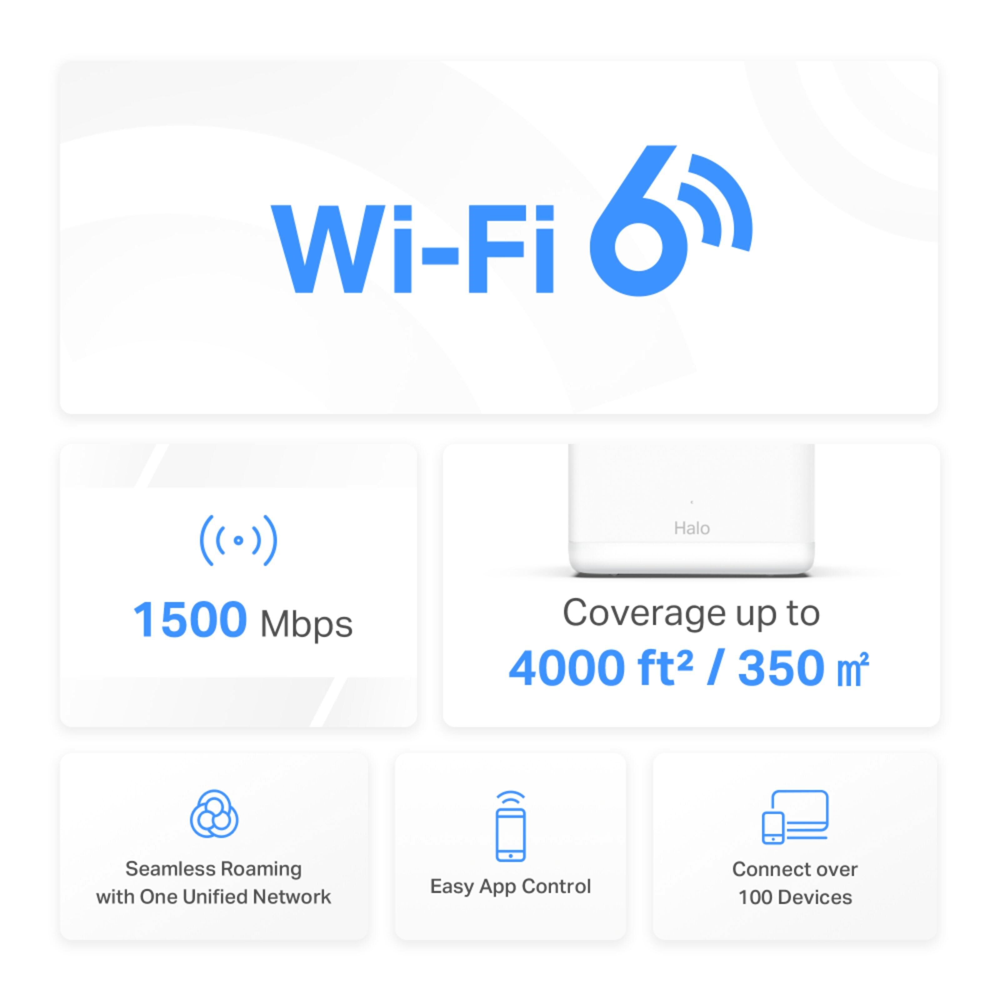 Mercusys Halo H60X Mesh Wifi 6-system 3-pk.