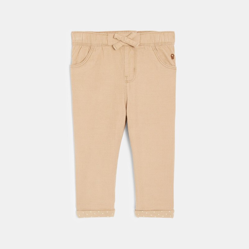 Pantalon velours côtelé beige bébé fille Beige