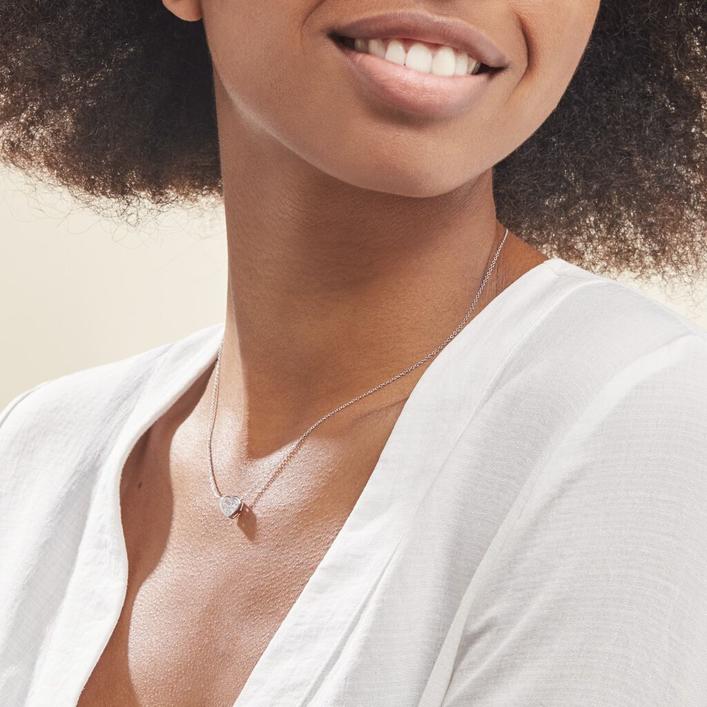 Collier Argent Dahud Oxyde De Zirconium